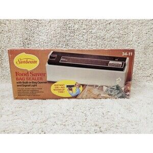 Vintage 1970's Sunbeam Food Saver Bag Sealer 34-11 NOS